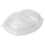Крышка к контейнеру купол. 2-секц. овал 257х202х37 мм, прозр., ПП, 30 шт/упак "ПолиЭр" 300 шт/кор РОССИЯ К-257-2 крышка