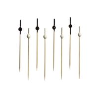 Пика 100 мм, диз. "Шарики", черно-бел., бамбук, 100 шт/упак 40 упак/кор КИТАЙ 440-713