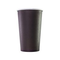 Бумажный стакан 400 мл однослойный, цвет черный