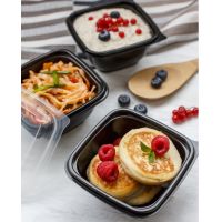 Контейнер 250 мл 1-секц. 126х126х38 мм, без крышки, черн., ПП, 50 шт/упак "ПолиЭр" 500 шт/кор РОССИЯ К-1212-250 черн ПП