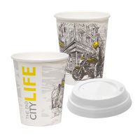 Стакан бумажный 250 мл для холодных и горячих напитков, с рисунком Big Citi Life, картон
