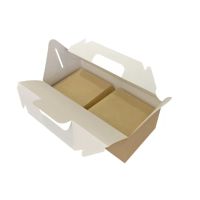 Контейнер 4000 мл, 288х142х98 мм, без окна, неразъем.крышка, крафт-бел, карт., 25 шт/упак "OSQ" Box with Handle LAM 200 шт/кор РОССИЯ OSQ BOX WITH HANDLE LAM
