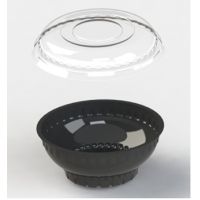 Контейнер 660 мл 1-секц. d162хh70 мм, без крышки, черн., ПС, 500 шт/кор "Kado-Prim" 500 шт/упак РОССИЯ КД-105 дно чёрн.