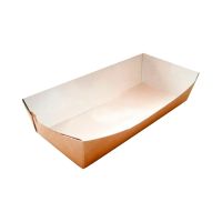 Лоток [короб] для фастфуда 190х85х42 мм, крафт-бел., карт., 800 шт/кор "OSQ" Tray 800 800 шт/упак РОССИЯ TRAY 800