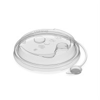 Крышка для стакана d80 мм с пробивным слотом и заглушкой, прозр., ПП, 40 шт/упак 1 200 шт/кор РОССИЯ