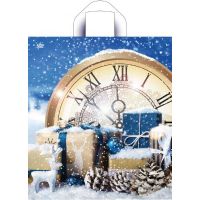 Пакет 380х420 мм, 37 мкм с петлев. ручками, диз. "Снежный", ПНД, 50 шт/упак "Тикопластик" 300 шт/кор РОССИЯ н00225516