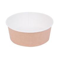 Контейнер 750 мл, d150хh60 мм, без окна, без крышки, крафт-бел., карт., 45 шт/упак "OSQ" Round Bowl kraft 270 шт/кор РОССИЯ Round Bowl 750 kraft