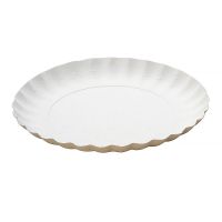 Одноразовая тарелка d 205 мм, толщина 0.45 мм, белая, мелованная