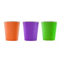 Стакан бумажный 250 мл для холодных и горячих напитков, двухслойный, с рисунком "Waffle color", картон