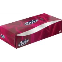 Салфетки косметические Papia двухслойные, белые, 100 штук в упаковке, 24 упаковки в коробке