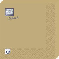 Салфетки 330х330 мм 3-сл., диз. "Gold", зол., бум., 20 шт/упак "Bouquet" 12 упак/кор РОССИЯ 37005