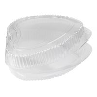 Упаковка для торта [неразъем.] форма "Сердце" 259х245х73[218х212х67] мм, прозр., ОПС, 120 шт/кор "Комус" 120 шт/упак РОССИЯ ТС-276