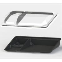 Контейнер для суши (3 ячейки, витрина),195х106х40мм, черный