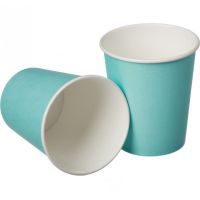 Стакан бумажный 250 мл 1 сл., d80 мм, бирюз., карт., 50 шт/упак "SaaMi" 1 000 шт/кор РОССИЯ