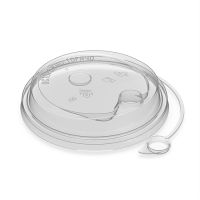 Крышка для стакана d90 мм с пробивным слотом и заглушкой, прозр., ПП, 50 шт/упак 1 200 шт/кор РОССИЯ