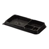 Контейнер для суши 4-секц. 214х102х55 мм, без крышки, черн., ПЭТ, 280 шт/кор "Протэк" 280 шт/упак РОССИЯ ПР-С-2513 Д С4