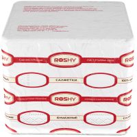 Салфетки 330х330 мм 2-сл., бел., бум., 200 шт/упак "Roshy" 12 упак/кор РОССИЯ 1/8