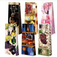 Пакет подарочный [123+78]х362 мм, р-р S с петлев. ручками, диз. "Бутылки микс №1", бум. лам., 12 шт/упак 360 шт/кор КИТАЙ 04070271