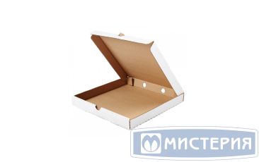 Коробка для пиццы, 400х400х40мм, белая, картон, профиль B