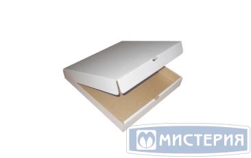 Коробка для пиццы, 250х250х40мм, белая, микрогофрокартон Е