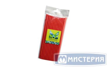Трубочки для коктейлей 195 мм, d6 мм, диз. "Red", красн., бум. прямые, 40 шт/упак "GREEN MYSTERY" 50 упак/кор КИТАЙ