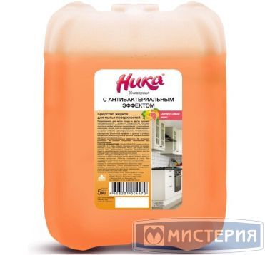 Универсальное моющее средство "Ника", с антибак.эффектом, Цитрусовый микс, концентрат, канистра, 5000 г 4 шт/кор РОССИЯ