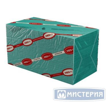 Салфетки 240х240 мм 1-сл., зел., бум., 400 шт/упак "Roshy" 18 упак/кор РОССИЯ R-S1-400L / зел.