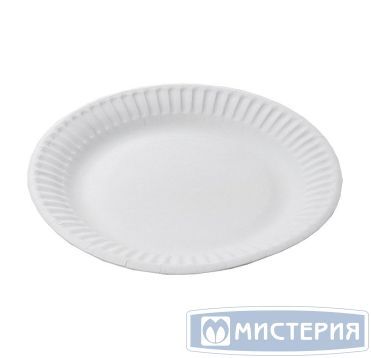 Одноразовая тарелка d 170 мм, толщина 0.35 мм, белая, картон, 1000 штук