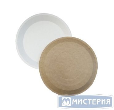 Тарелка одноразовая мелкая d180 мм, крафт-бел., карт, 100 шт/упак "OSQ" Plate 180 WK/WB 800 шт/кор РОССИЯ PLATE 180 WK/WB