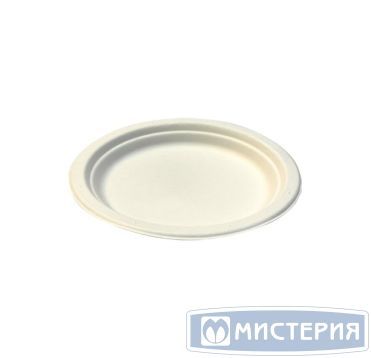 Тарелка одноразовая мелкая d172 мм, бел., сах. тростник, 50 шт/упак "GREEN MYSTERY" 1 000 шт/кор КИТАЙ ТМ-Р101