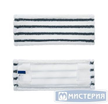 Моп плоский 400х130 мм, ухо+карман, бело-черн., микрофибра+х/б "HQ Profiline" 30 шт/кор КИТАЙ 77138
