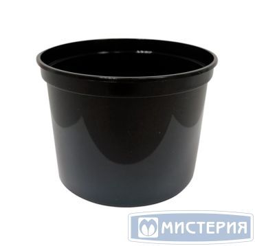 Контейнер под пресервы и мёд, 500мл, круглая, d 112мм, h 79мм, "ведро", чёрная, ПП