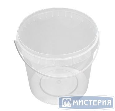 Ведро пищевое 850 мл, d122хh112 мм, с ручкой, без крышки, прозр., ПП, 180 шт/кор "Перинт" 180 шт/упак РОССИЯ 0,85/122/К