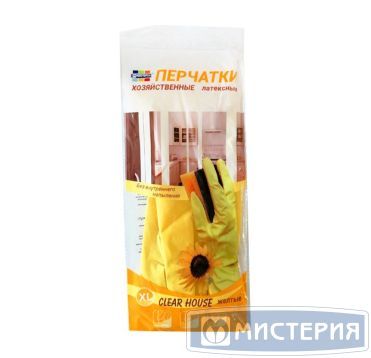 Перчатки латексные, р-р XL, желт., 1 пар/упак "МИСТЕРИЯ" 240 пар/кор КИТАЙ