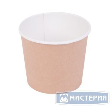Контейнер 700 мл, d116хh108 мм, без окна, без крышки, крафт-бел., карт., 35 шт/упак "OSQ" Round Bowl 525 шт/кор РОССИЯ Round Bowl 700  kraft