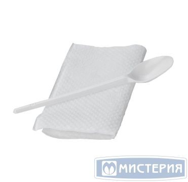 Комплект столовых приборов №2 [лож.чай. 125 мм, бел., ПС+ салф.], 200 шт/кор 200 шт/упак РОССИЯ 501250