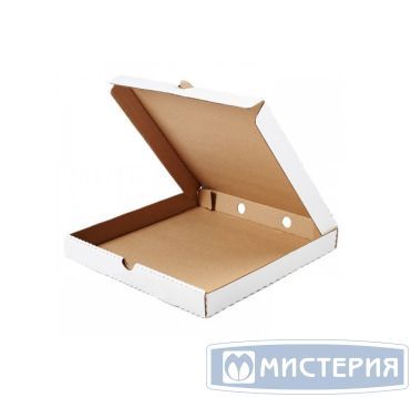 Коробка для пиццы, 400х400х40мм, белая, картон, профиль B