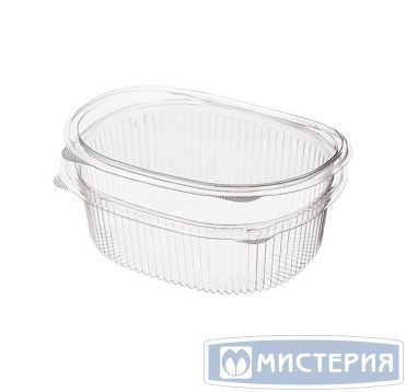 Контейнер 750 мл 1-секц., овал 175х149х62 мм, неразъем.крышка, прозр., ОПС, 285 шт/кор "Комус" 285 шт/упак РОССИЯ РКС-750 (ОП)
