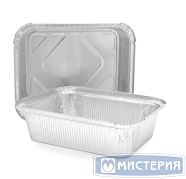 Форма алюминиевая 1-секц. 1900 мл 262x189x55 мм, без крышки, алюм., 50 шт/упак 500 шт/кор РОССИЯ 410-023