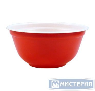 Тарелка одноразовая глубокая 500 мл, d135 мм, красно-бел., ВПС, 480 шт/кор РОССИЯ