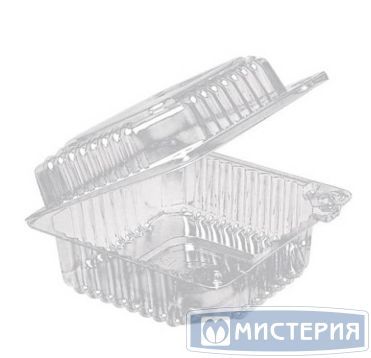 Упаковка 0.92л, квадратн., внеш. 132х131х78мм, внутр. 122х116х69мм, прозрачн., ОПС