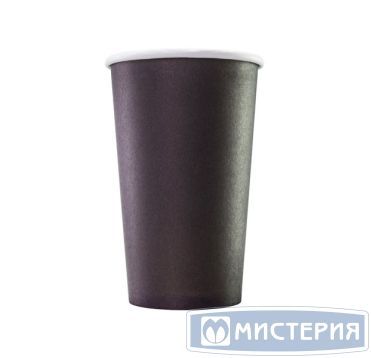 Бумажный стакан 400 мл однослойный, цвет черный