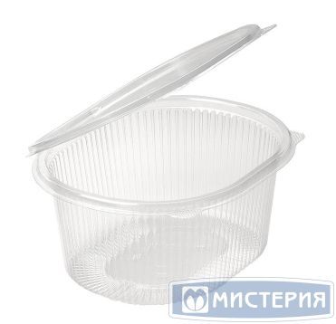 Контейнер 1000 мл 1-секц., овал 175х149х79 мм, неразъем.крышка, прозр., ПЭТ, 210 шт/кор 210 шт/упак РОССИЯ ПР-РКС-1000 "АВ"
