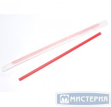 Трубочки для коктейлей 240 мм, d7 мм, красн., пласт. прямые в инд. упаковке, 250 шт/упак 16 упак/кор БЕЛАРУСЬ