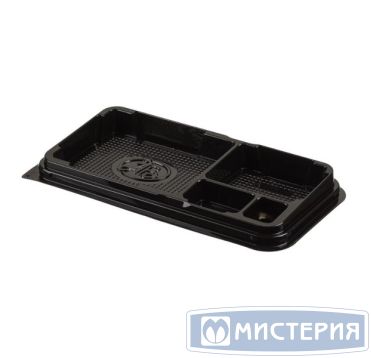 Контейнер для суши 4-секц. 214х102х55 мм, без крышки, черн., ПЭТ, 280 шт/кор "Протэк" 280 шт/упак РОССИЯ ПР-С-2513 Д С4