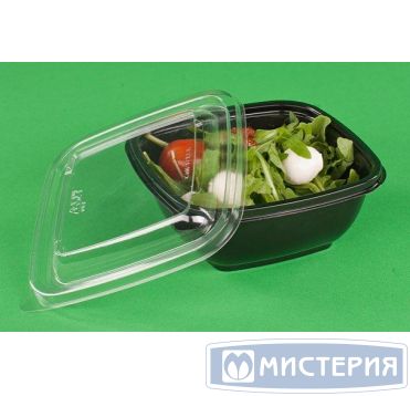 Контейнер квадратный 126х126х50мм, 375 мл, черный	53720