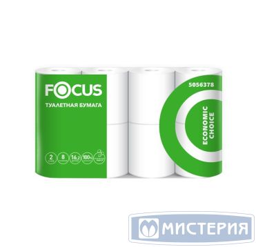 Бумага туалетная 2-сл. "Focus" Economic Choice, бел., 16,2 м, 8 рул/упак 8 упак/кор РОССИЯ 5056378