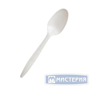 Ложка одноразовая 140 мм, бел., кукурузный крахмал, 6 шт/упак "GREEN MYSTERY" 480 шт/кор РОССИЯ 4037Б