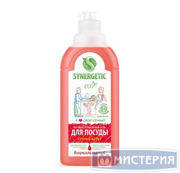 Средство для мытья посуды "Synergetic" Сочный арбуз, дозатор, 500 мл 14 шт/кор РОССИЯ 103055/14