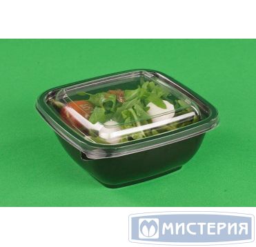 Контейнер квадратный 126х126х60мм, 500 мл, черный